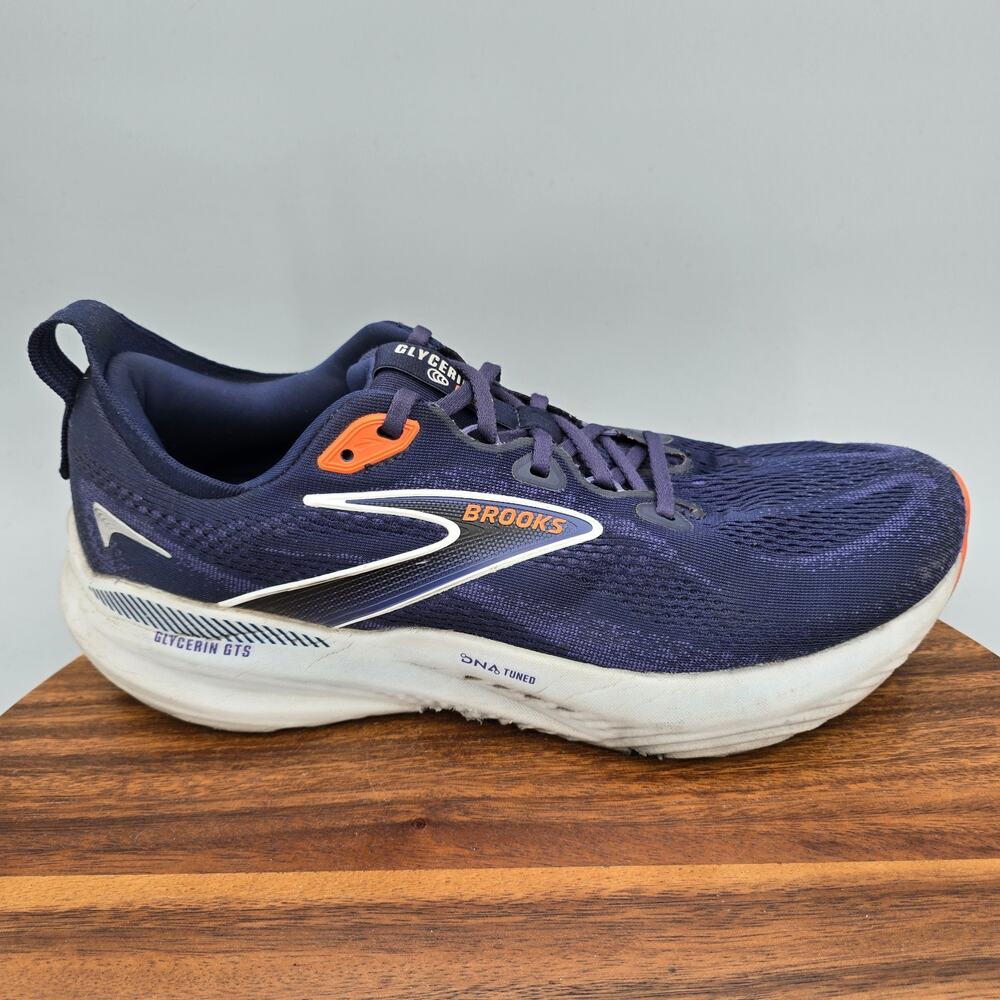 Brooks Glycerin GTS 22 Shoes Mens 11 D Peacoat Blue Running Athletic Sneakers